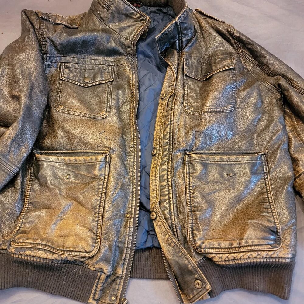 Tommy-hilfiger Men's Black and Brown Jacket